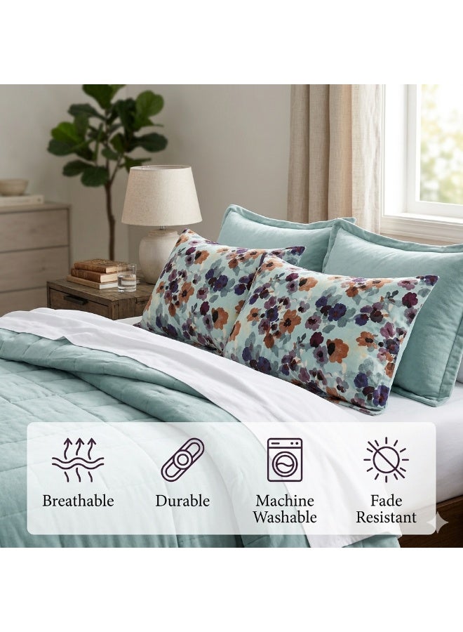 Sleep night Floral 4 Piece Pillow Case Set 50x75cm - Image 5
