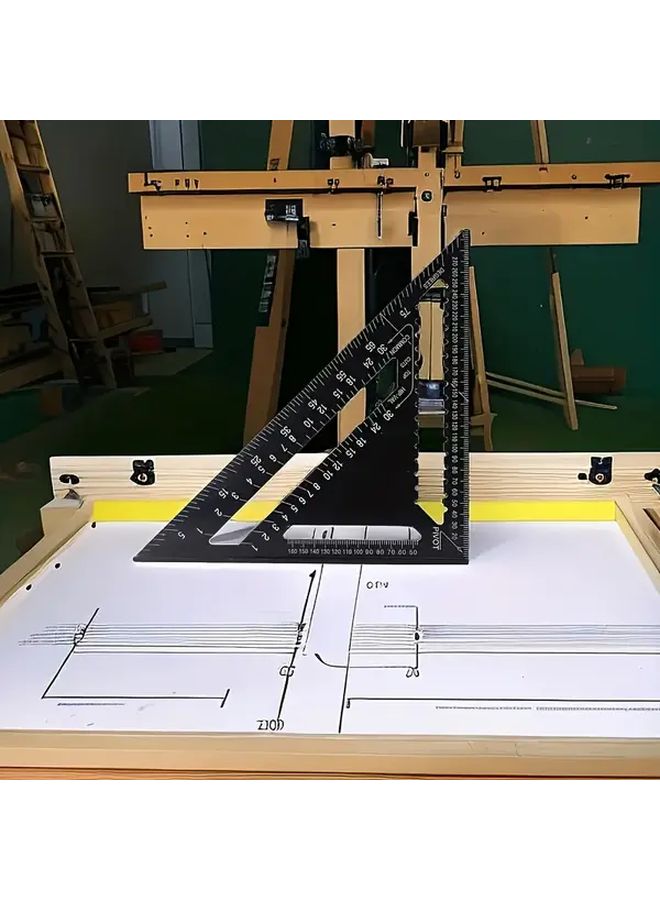 12 Inch Black Aluminum Triangle Square Precision Woodworking Measuring Tool - Image 5