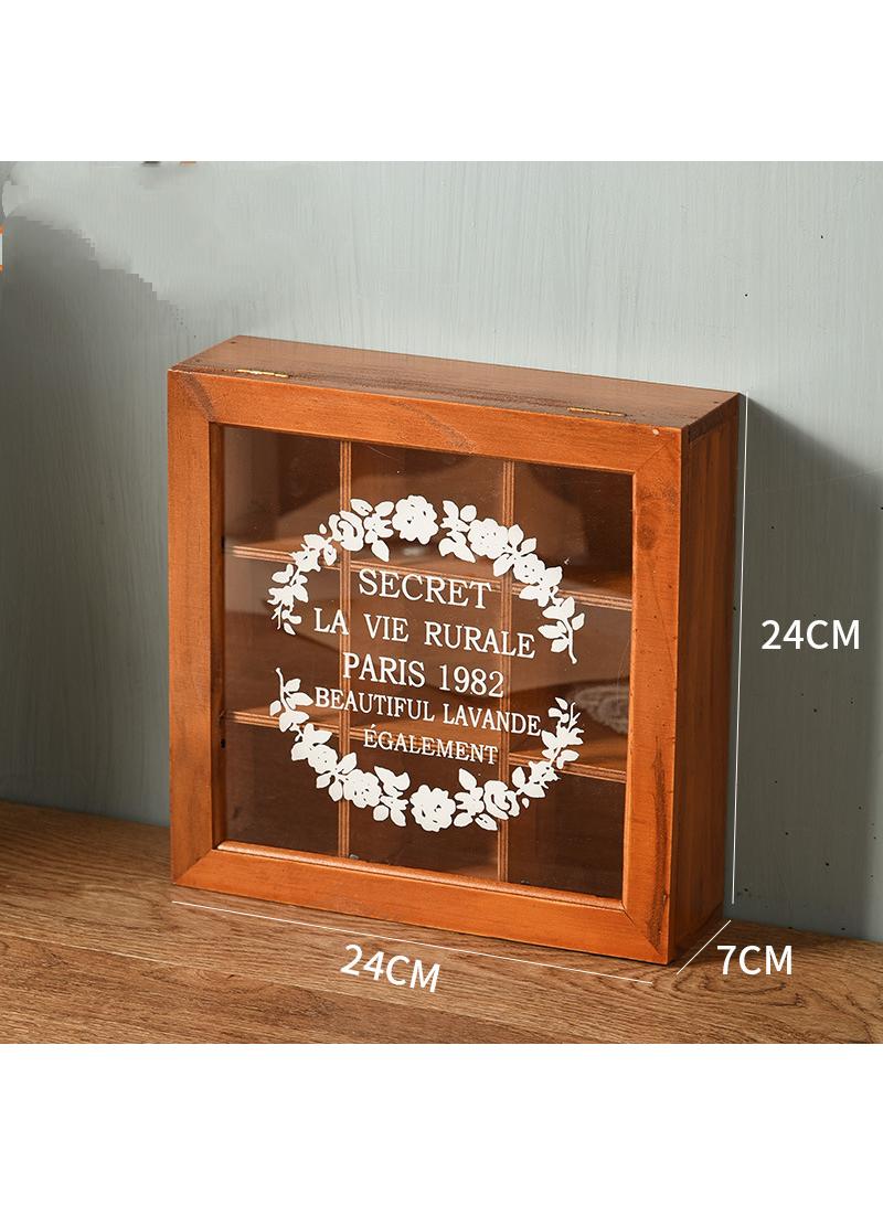 الأزرق جي دبليو 9 فتحة صغيرة خشبيّة تخزين صندوق , صندوق خشبيّة تخزين مربّعة مع غطاء زجاجيّة مجموعة عرض حالة , حزام سير فاصل , شاي زيت أساسيّة , تابل وأخرى تخزين صندوق - Image 5