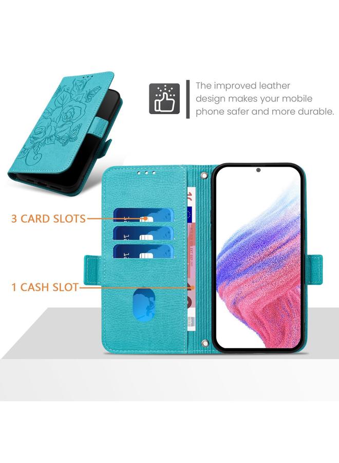 S-TOP Case For OPPO Reno4 Lite / Reno4 F Embossed Rose RFID Anti-theft Leather Phone Case - Image 4