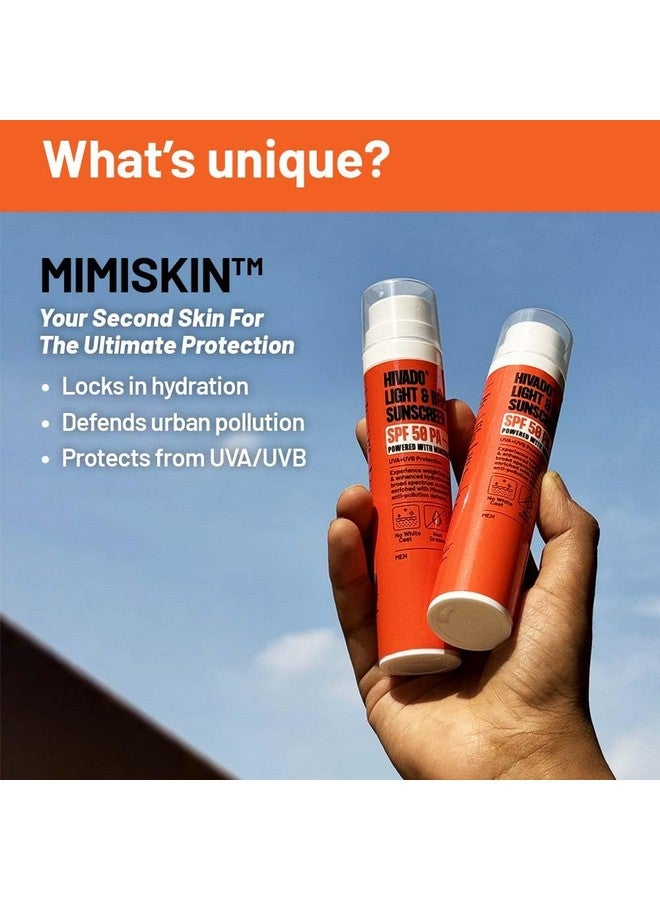 هيفادو واقي الشمس لايت آند برايت للرجال مع Mimiskin™ Spf 50 Pa++++ واسع الطيف مضاد للتلوث وترطيب عميق 50 مل - Image 4