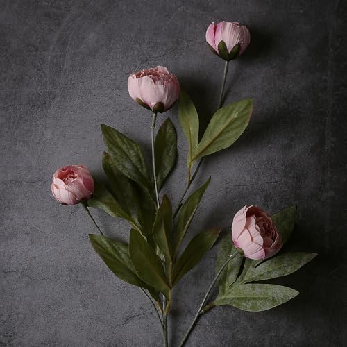 VIERENA 12 Pcs Faux Silk Peony Artificial Flowers for Vase -27", Bulk Fake Peonies Branches with Stems for DIY Bouquet Centerpieces Wedding Fillers Arrangements Shower Decorations (Blush Pink) - Image 2