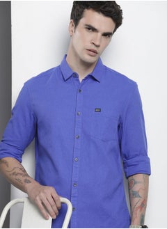 The Indian Garage Co Men Slim Fit Solid Full Sleeves Cutaway Collar Resort Wear Shirt  - Image 1