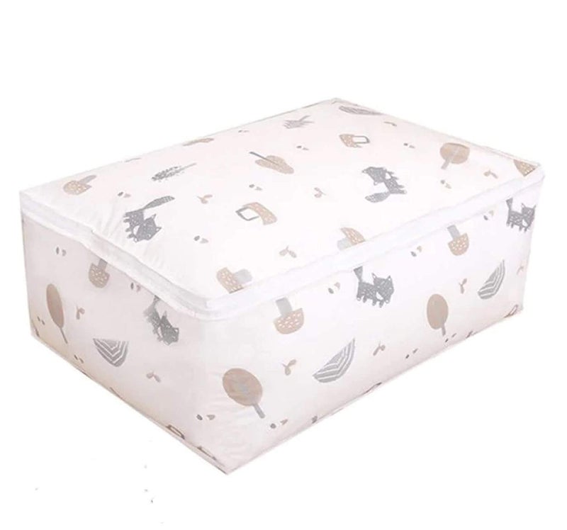 HEYOL Rectangular Under Bed Storage Bag with Zippered Closure for Keeping BlanketWinter ClothSaree Household Storage Bag Organizer Pack of 1Multicolor Large 70 x 50 x 25 cm - Image 1