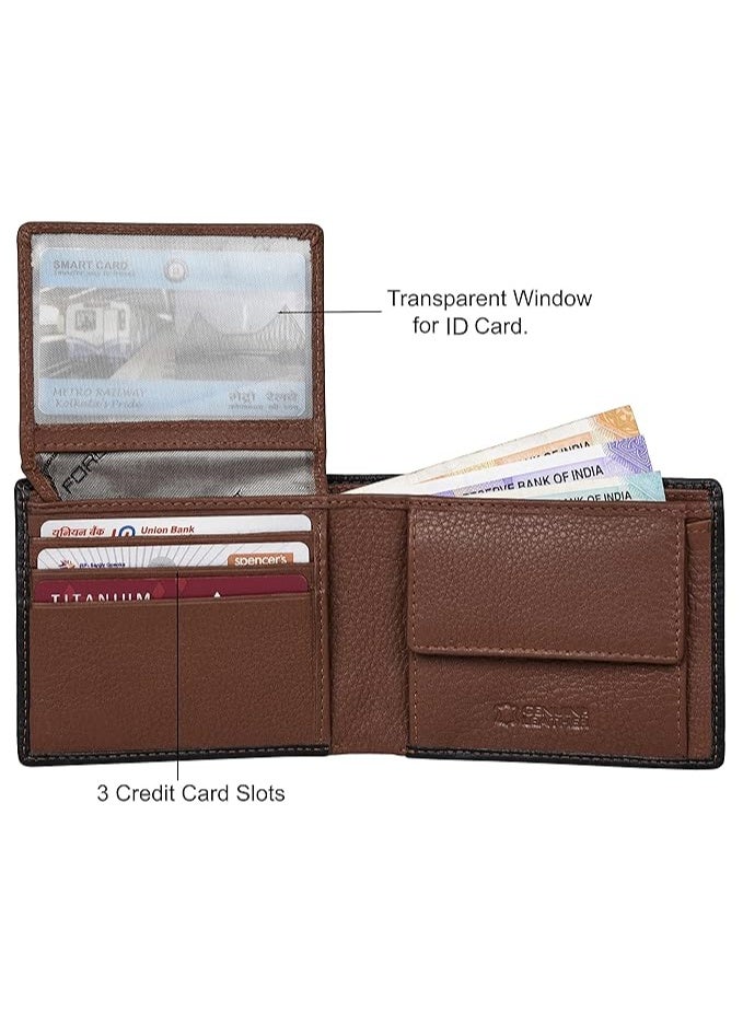 URBANFOREST URBAN FOREST Kyle Black/Redwood Leather Wallet for Men, 6 Card Slot - Image 4