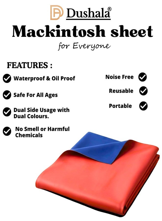 Dushala Mackintosh Sheet | Waterproof & Oil Proof | Dual Side Usage | Reusable & Portable | Safe for for Baby, Kids & Adults | Hospital & Home Use (1, Blue - Pink, 2 metre × 1 metre) - Image 4