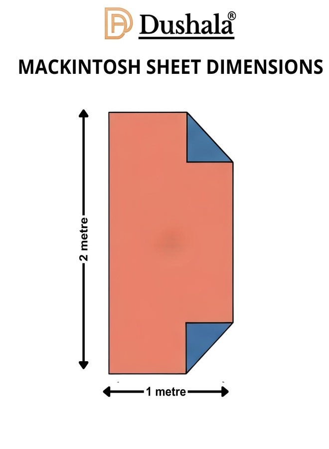Dushala Mackintosh Sheet | Waterproof & Oil Proof | Dual Side Usage | Reusable & Portable | Safe for for Baby, Kids & Adults | Hospital & Home Use (1, Blue - Pink, 2 metre × 1 metre) - Image 2