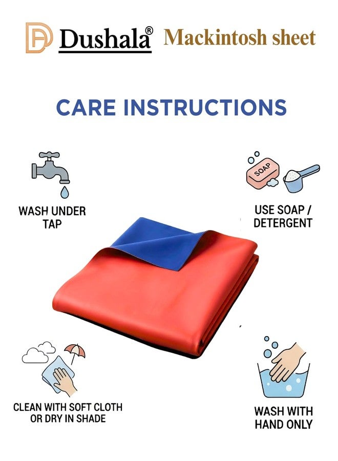 Dushala Mackintosh Sheet | Waterproof & Oil Proof | Dual Side Usage | Reusable & Portable | Safe for for Baby, Kids & Adults | Hospital & Home Use (1, Blue - Pink, 2 metre × 1 metre) - Image 5