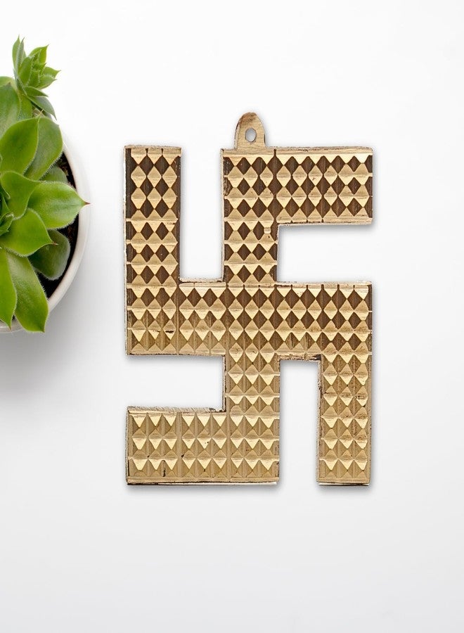 Plus Value Panchdhatu Pyramid Swastik Main Door Entrance Enhance Vastu Cure Defects & Remedies for Home & Office Positive Energy, Good Luck & Prosperity (Size 3inch, 1pc) - Image 1