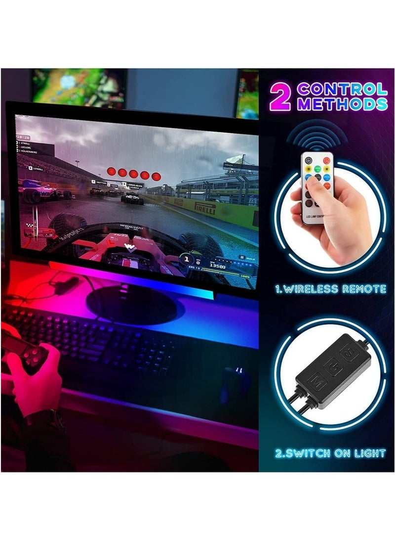 كيلا شريط إضاءة أسفل الشاشة، إضاءة محيطية للألعاب، إضاءة خلفية مع جهاز تحكم عن بعد، مزود بمنفذ USB بقوة 5 فولت، لديكور غرفة الألعاب - Image 5