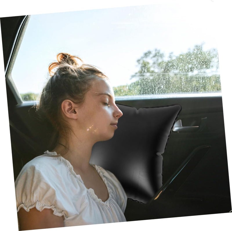 Garneck Translucent Round Inflatable Pillow Portable Thickened Cushion for Outdoor Travel Car Use and Camping Ergonomic Design for Neck Support Easy Inflate/Deflate - Image 4