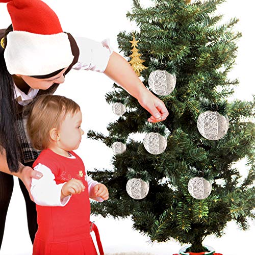 ZHANYIGY Christmas Ball Ornaments, 4pc Set White Pinecone Rattan Thread String Christmas Tree Ornament Xmas Trees Wedding Party Decorations - Image 5
