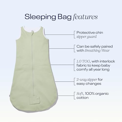 Nanit Sleep Wear Sleeping Bag - Small, Pistachio - Image 5