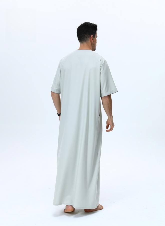 Take Two Men Henley Neck Button Placket Thobe - Image 3