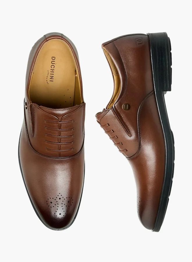 DUCHINI Men Slip-On Leather Oxford Shoes