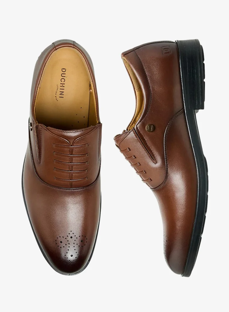 DUCHINI Men Slip-On Leather Oxford Shoes