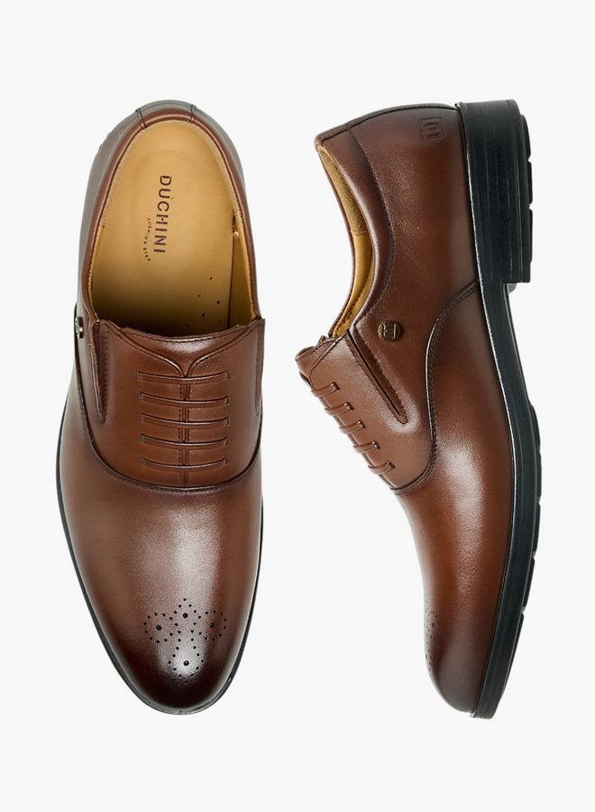 DUCHINI Men Slip-On Leather Oxford Shoes - Image 1