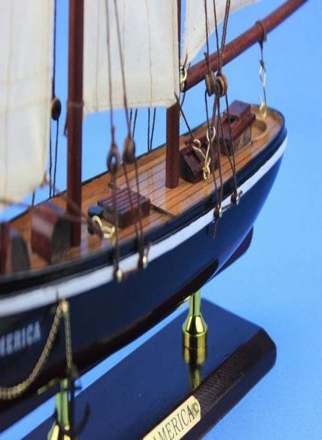 Handcrafted Nautical Decor قارب شراعي من هامبتون نوتيكال أمريكا، 16 بوصة - Image 2