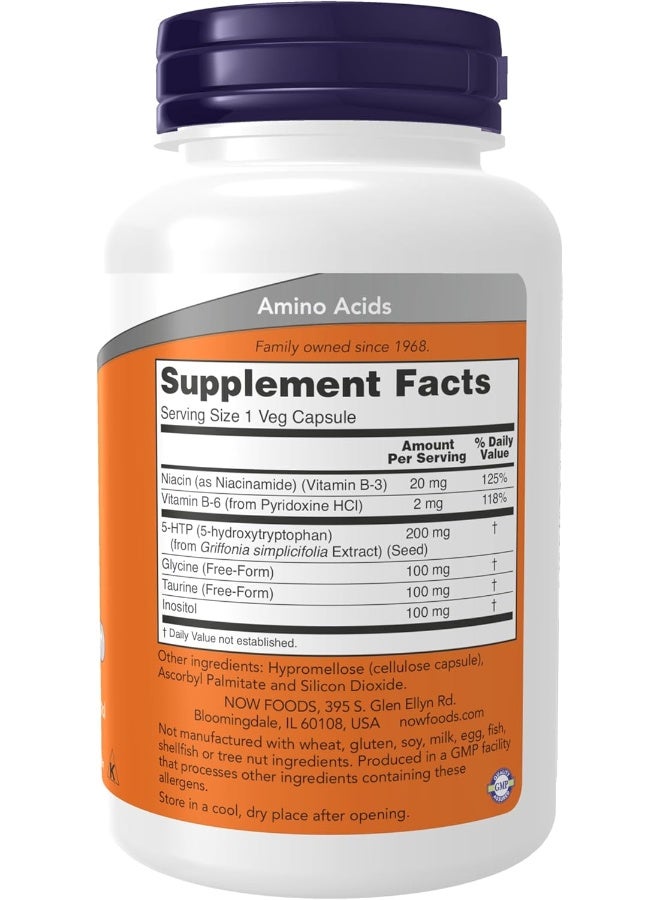 Now Foods 5-HTP Dietary Supplement 200 mg, 120 Veg Capsules - Image 2