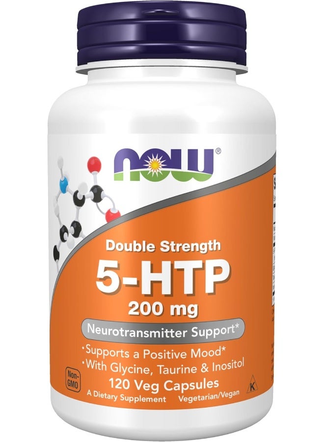 Now Foods 5-HTP Dietary Supplement 200 mg, 120 Veg Capsules - Image 1