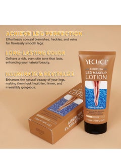 Yecuce 118ml Airbrush Leg Makeup Lotion Effect Leg Makeup Moisturize Light Leg Makeup Waterproof No Transfer Long Lasting Leg Skin Makeup Cover Cover Leg Scar Varicose Veins and Tattoo Cover Up Makeup Cream Legs Lotion Fairest Glow 03  - Image 3