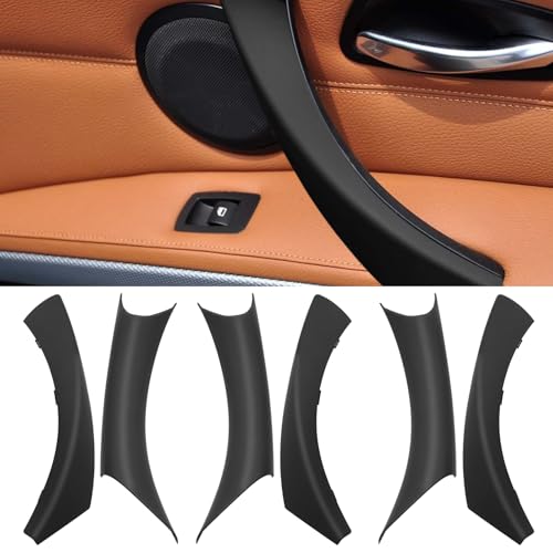 Jaronx Compatible with BMW 3 Series E90E91 Door Handle Covers 6PCS Door Pull Handle Cover for BMW 325i 328i 335i 330i 20062011 Left and Right Passenger Side Black - Image 1