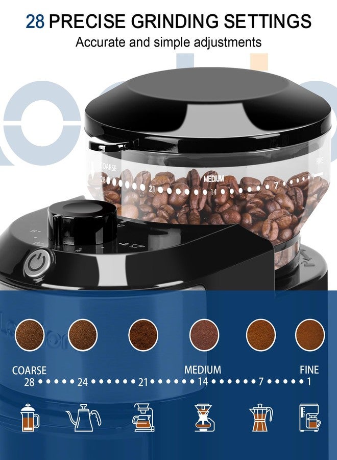 Lonkion Burr Coffee Grinder Electric - Adjustable Burr Grinder with 28 Precise Grind Settings for 12 Cups - Coffee Grinders for Home Use - Professional Coffee Bean Grinder - Stainless Steel - Image 2