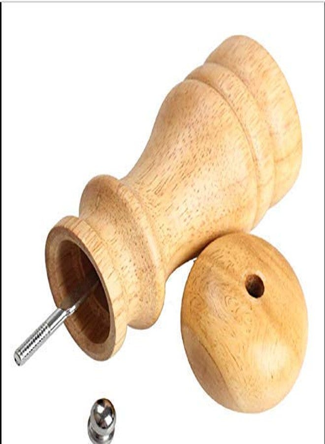 Vachan Creation Wooden Traditional Pepper Mill, Mini Wooden Salt & Pepper Grinder Mixer Burr Mill - Image 2