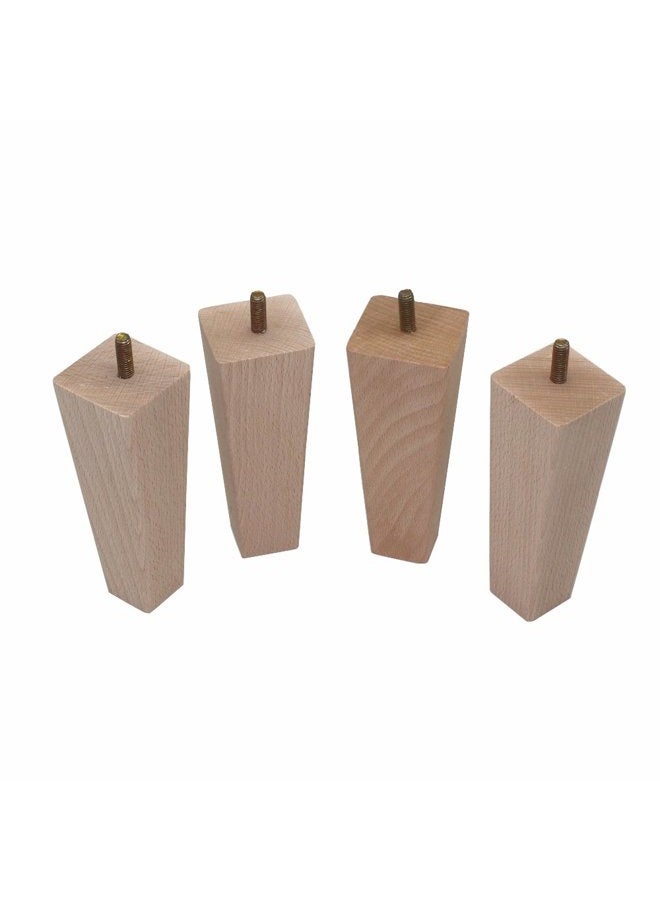 WEICHUAN Tapered Solid Beech Wood Replacement Sofa Couch Chair Ottoman Loveseat Coffee Table Cabinet Wood Furniture Feet Furniture Wood Legs(5.5" Set of 4) - Image 3