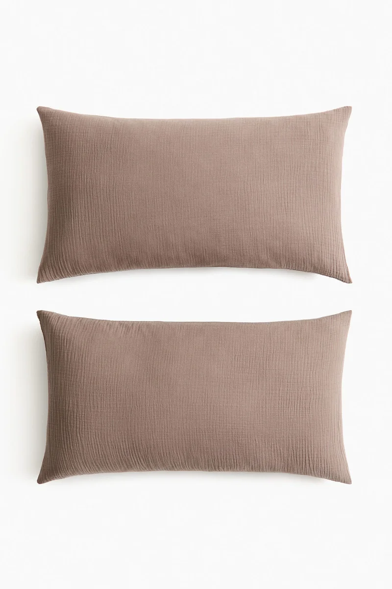 H&M 2-pack cotton muslin pillowcases