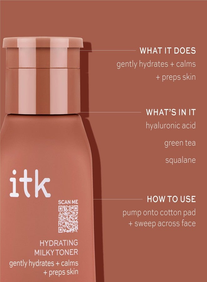 ITK Hydrating Hyaluronic Acid Milky Face Toner for Dry Skin + Redness with Green Tea + Squalane - Prep, Tone + Calm Skin for Women - Soothing Vegan Moisturizing Facial Toner - 5 oz. - Image 3