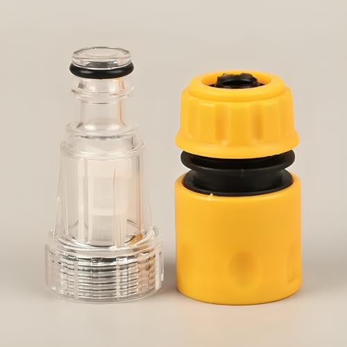 JPT COMBO UNIVERSAL INLET QUICK CONNECTOR WITH TRANSPARENT FILTER FOR GARDENING & HIGH-PRESSURE WASHERS COMPATIBLE WITH JPT BOSCH STARQ AGARO SHAKTI AND ALL WASHERS - Image 1