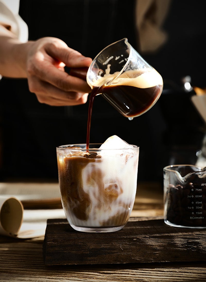 6 - Pack Transparent 280Ml Ribbed Design Glass Cups – Stylish & Durable For Water, Juice & Beverage Serving - Image 3