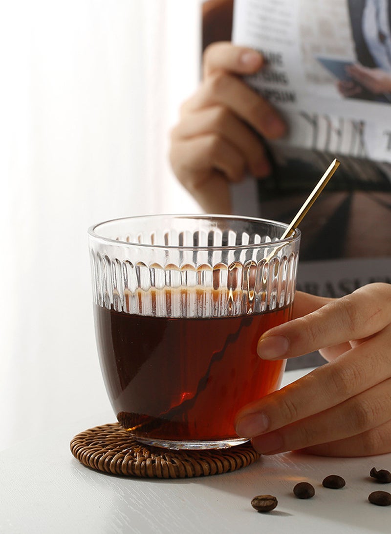 6 - Pack Transparent 280Ml Ribbed Design Glass Cups – Stylish & Durable For Water, Juice & Beverage Serving - Image 4