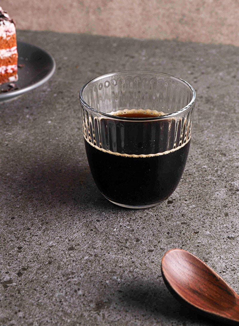 6 - Pack Transparent 280Ml Ribbed Design Glass Cups – Stylish & Durable For Water, Juice & Beverage Serving - Image 5