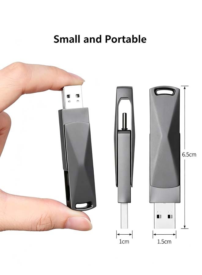 INSIJAM USB Flash Drive 1TB USB 3.0 Memory Stick Thumb Drive USB C Drive with Type C for Smartphones/MacBook/PC/Tablets for Photos/Videos/Documents - Image 4