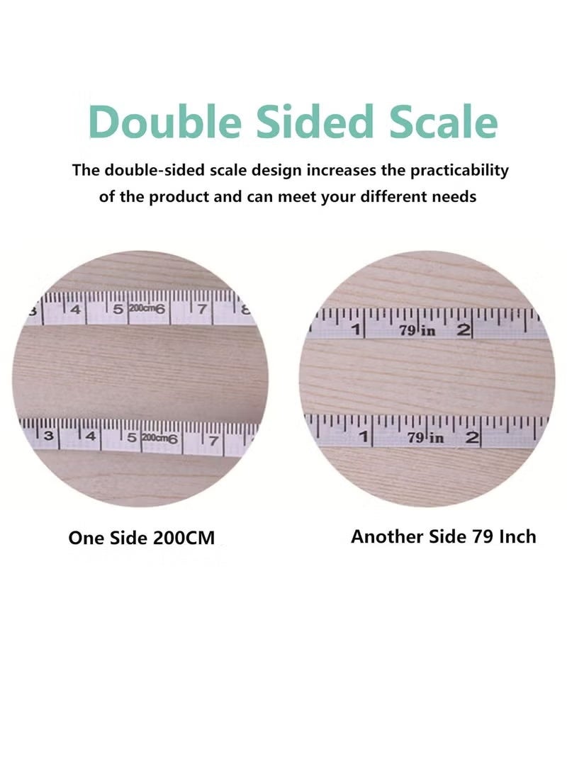 Mini Retractable Tape Measure(3 Packs) , Flexible, Pocket Size, Dual Sided, 150CM Tailor Measuring Tapes for Body Measurement Weight Loss Cloth Knitting Craft - Image 3