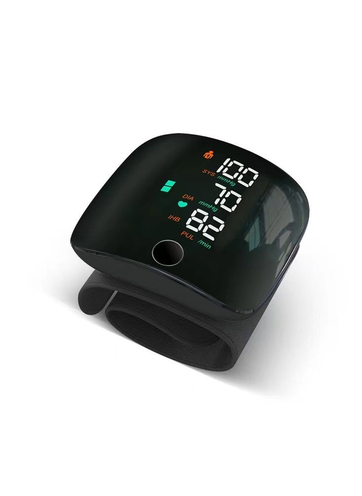 Generic جهاز قياس ضغط الدم الرقمي لقياس ضغط الدم على المعصم، سوار قابل للتعديل، كاشف ضغط الدم، قراءات 2x99، ذاكرة، شاشة كبيرة، صوت، مع حقيبة حمل، ساعة أوتوماتيكية للكشف عن ضغط الدم على المعصم  - Image 1