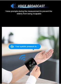 Generic Blood Pressure Monitor Digital Wrist Blood Pressure Machine Adjustable Cuff Bp Detector 2x99 Readings Memory Large Display Voice with Carrying Case Automatic Blood Pressure Wrist Detector Watch  - Image 2