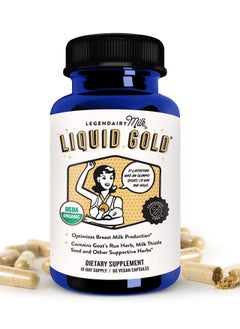 LEGENDAIRY Milk Liquid Gold Lactation Supplement 60 Vegan Capsules  - Image 1