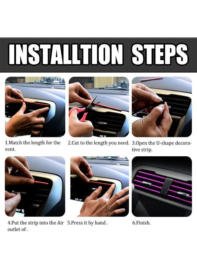 20 Pcs Car Air Conditioner Decoration Strip for Vent Outlet, Bendable Car Vent Outlet Trim Decoration, Fit for All Straight Air Vent Outlet Decoration Car Interior Accessories - Image 4