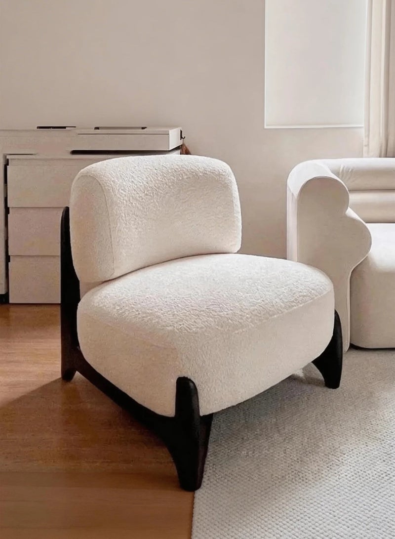 TELANPU Modern Accent Chair, Upholstered Sherpa Lounge Chair with Solid Wood Frame, Soft Lamb Wool Fabric, High-Density Foam, Comfy Single Sofa for Living Room Bedroom Reading - Image 1