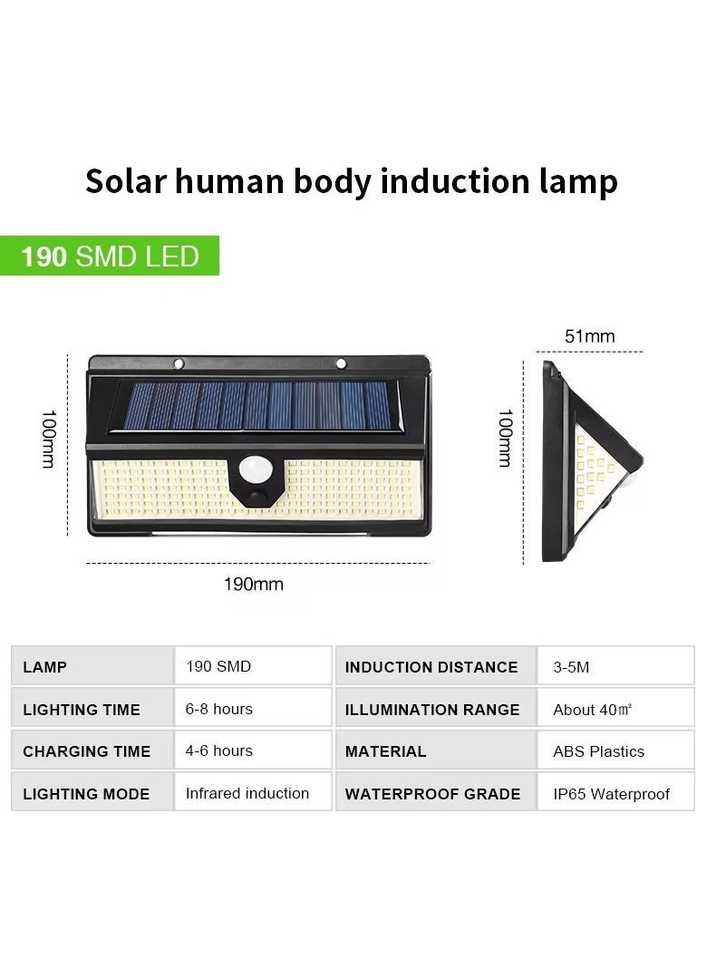 ELTRAZONE Solar Sensor Lamp 190 SMD CL-S190 – Outdoor Solar Wall Lamp with High-Efficiency LED Bulb, IP65 Waterproof Rating, PIR Motion Sensor for Automatic Lighting, Energy-Saving Solar Powered Light Ideal for Garden, Porch, Driveway, and Security  - Image 5