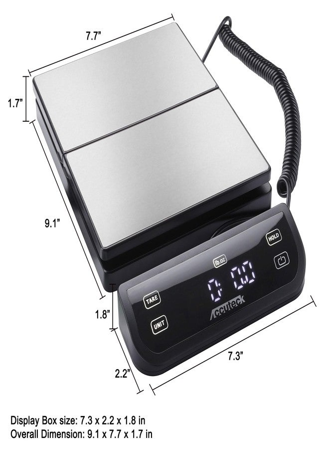 Accuteck 8880 High Accuracy Digital Shipping Scale and Postal Scale, 0.1oz Precision (Stainless Steel with Touch Screen, 150LB) - Image 2