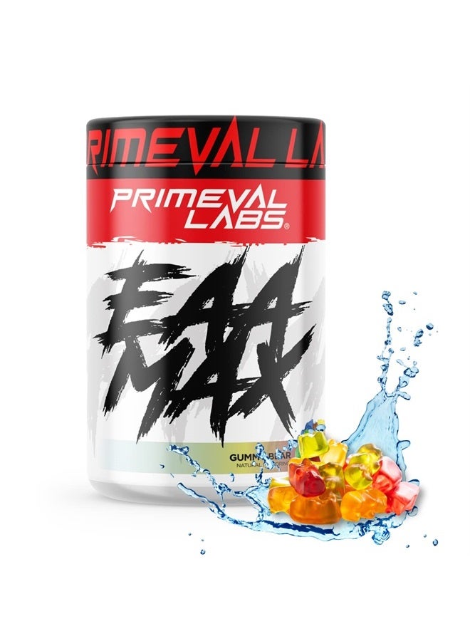 Primeval Labs EAA ماكس، مسحوق الأحماض الأمينية BCAA المثالي - استعادة العضلات قبل أو بعد التمرين - BCAAs، EAAs، إلكتروليتات، يدعم الترطيب والأداء، مناسب للكيتو (دب gummy) - Image 1