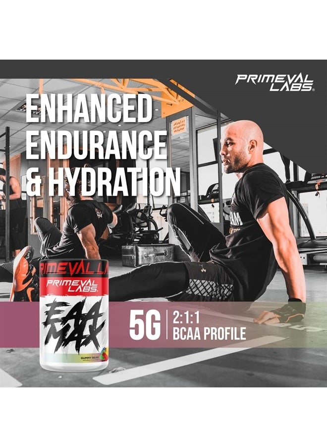 Primeval Labs EAA ماكس، مسحوق الأحماض الأمينية BCAA المثالي - استعادة العضلات قبل أو بعد التمرين - BCAAs، EAAs، إلكتروليتات، يدعم الترطيب والأداء، مناسب للكيتو (دب gummy) - Image 4