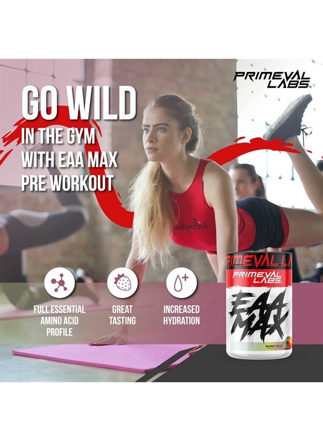 Primeval Labs EAA ماكس، مسحوق الأحماض الأمينية BCAA المثالي - استعادة العضلات قبل أو بعد التمرين - BCAAs، EAAs، إلكتروليتات، يدعم الترطيب والأداء، مناسب للكيتو (دب gummy) - Image 3
