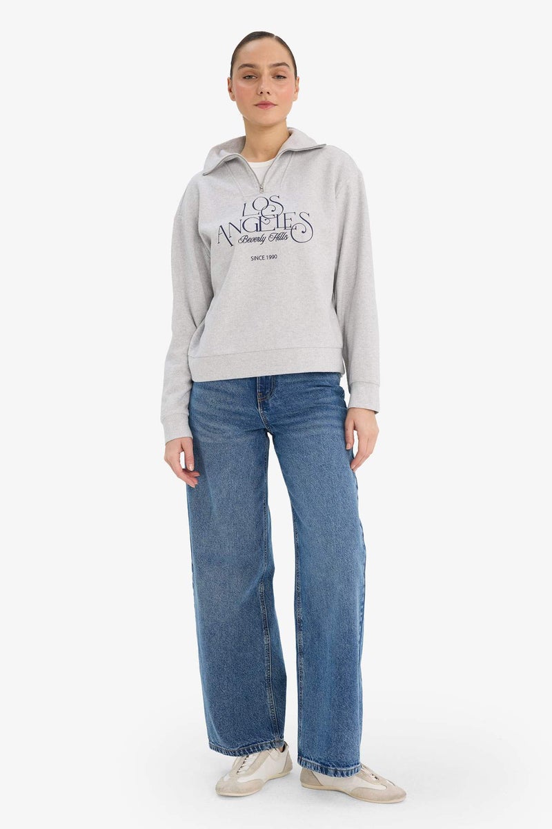 DeFacto Regular Fit Printed Long Sleeve Sweatshirt - Image 2