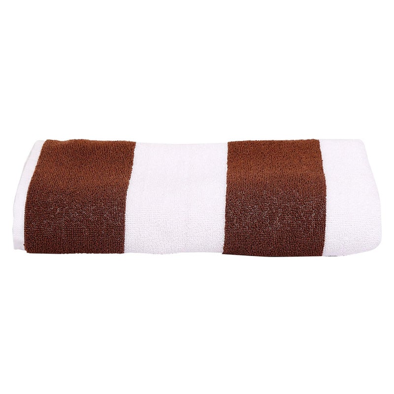 Ein Sof 100% Cotton Beach Towels (70x140 cms), Cabana Style Striped Beach Towel - 450 GSM (Brown, Pack of 1) - Image 4