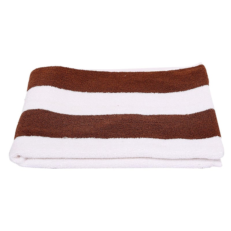 Ein Sof 100% Cotton Beach Towels (70x140 cms), Cabana Style Striped Beach Towel - 450 GSM (Brown, Pack of 1) - Image 3